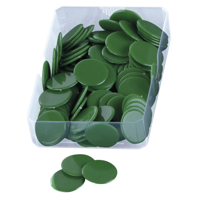 Kunststoff Plättchen vollfarbig, einfarbig, 100 Stück in Box