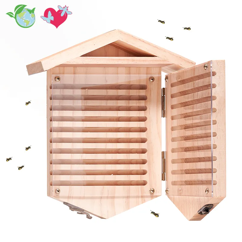 Wildbienen-Beobachtungshotel zum Aufklappen