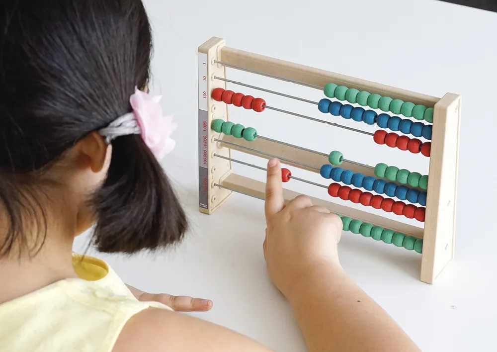 Montessori-Rechenrahmen aus RE-Wood, 7 Reihen/7-stellig "Montessori Premium"