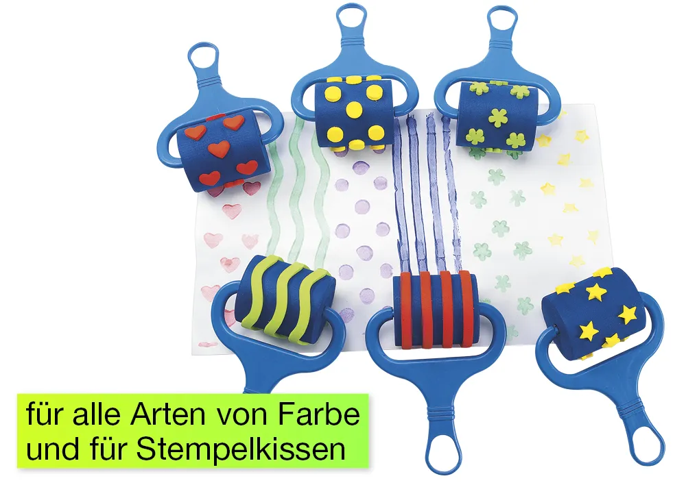 Roll-Stempel aus Moosgummi, 6-tlg.