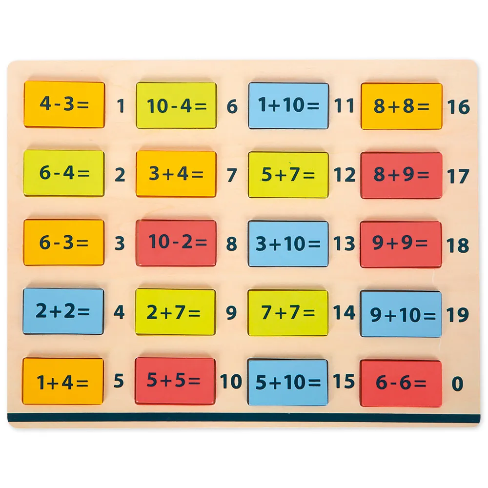 Rechen-Brett "Rechen-Plättchen Zahlenspaß" aus Holz, farbig, mit 109 Holzsteinen