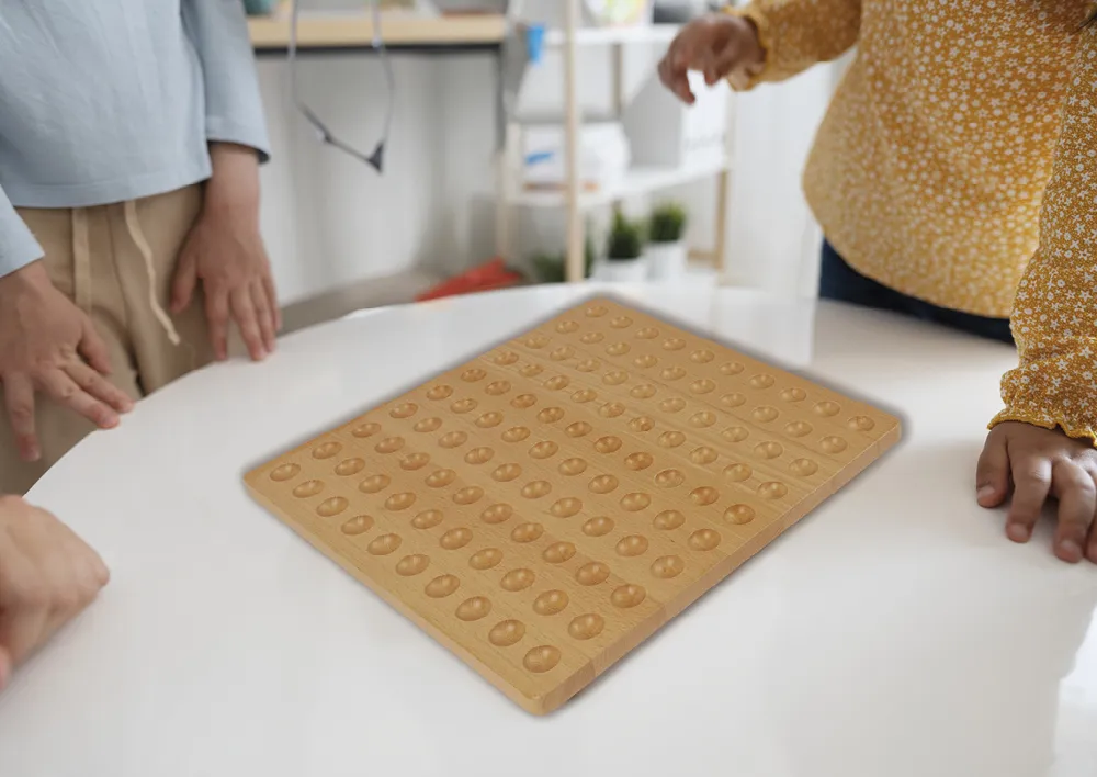 Hunderter-Legebrett, aus Holz, 29,5x29,5 cm