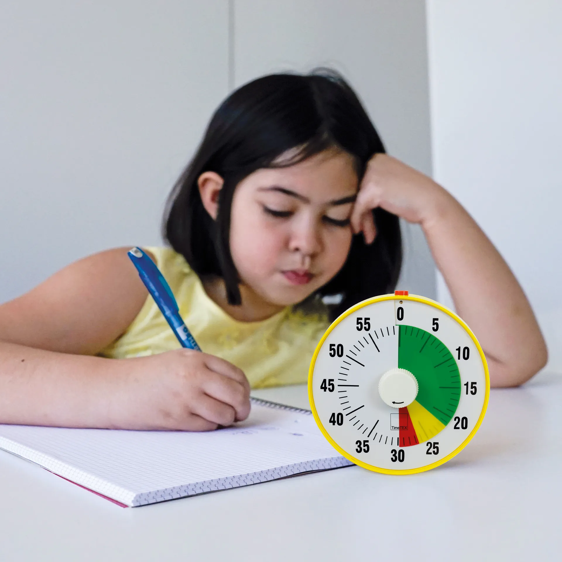 TimeTEX Zeitdauer-Uhr "lautlos" L, 19 cm ø, mit Ampelscheibe + Pausentaste