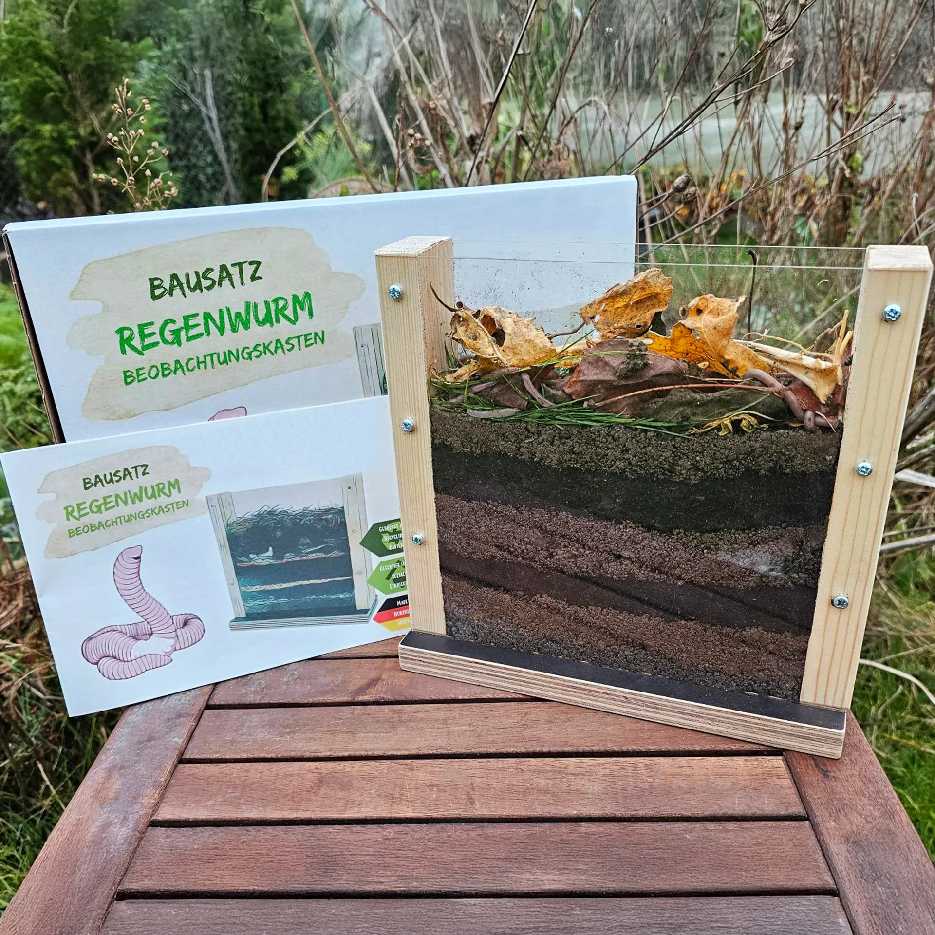 Regenwurm Beobachtungskasten, Holz