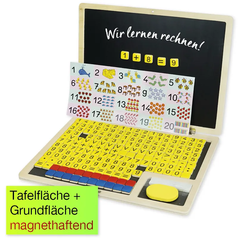 TimeTEX Rechen-Klapp-Computer, 189-tlg., Holz, magnetisch