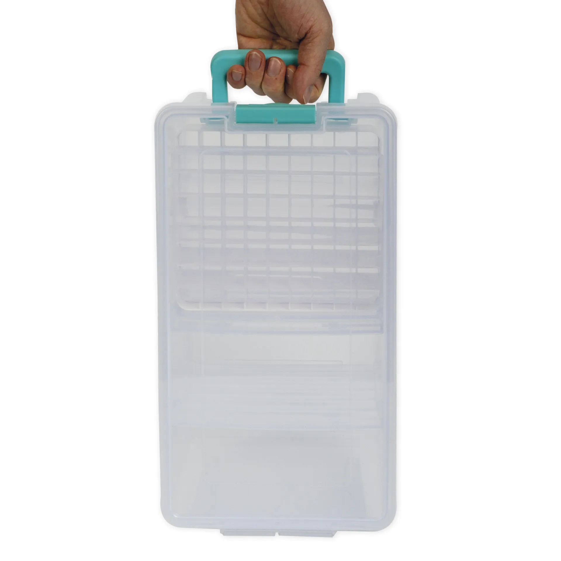 TimeTEX Klappdeckel-Box mit Stifte-Einsatz, transparent