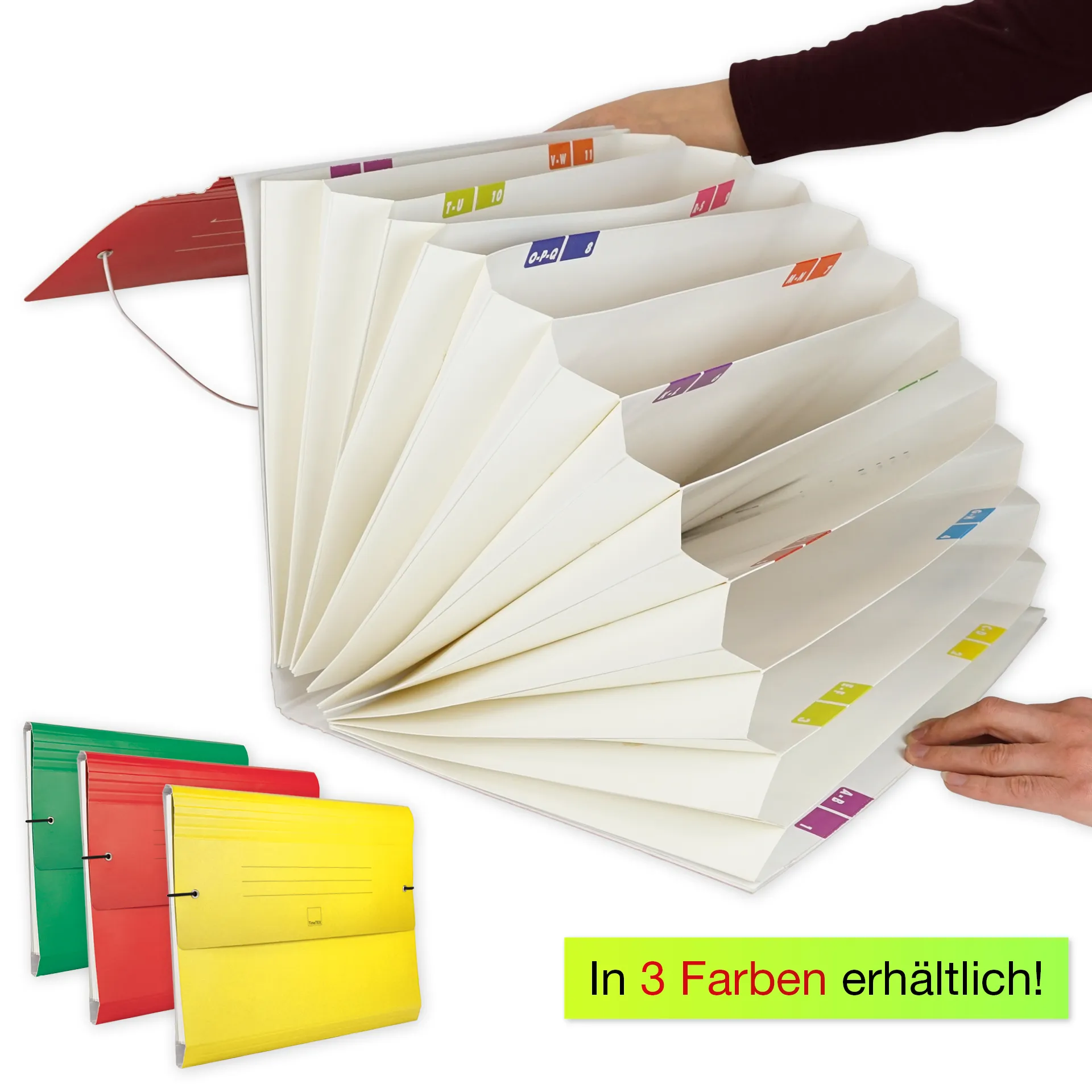 Fächermappe aus Pappe A4-Plus, farbig
