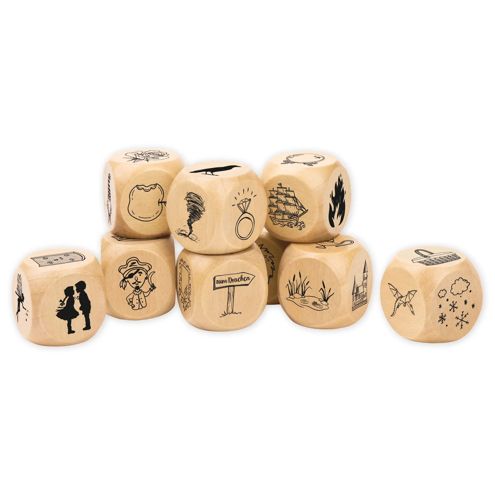 Set Würfel "Geschichten - Märchen", 9-tlg., 25 mm