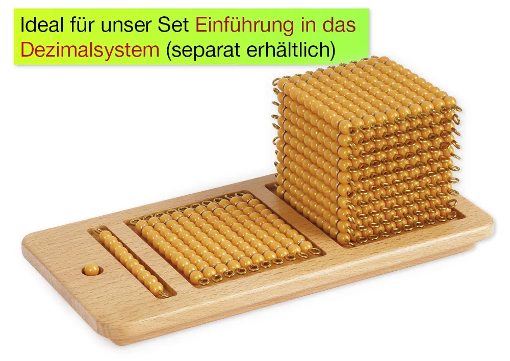 TimeTEX Zahlen 1-1000 für Einführung in das Dezimalsystem, im Tablett "Montessori Premium"