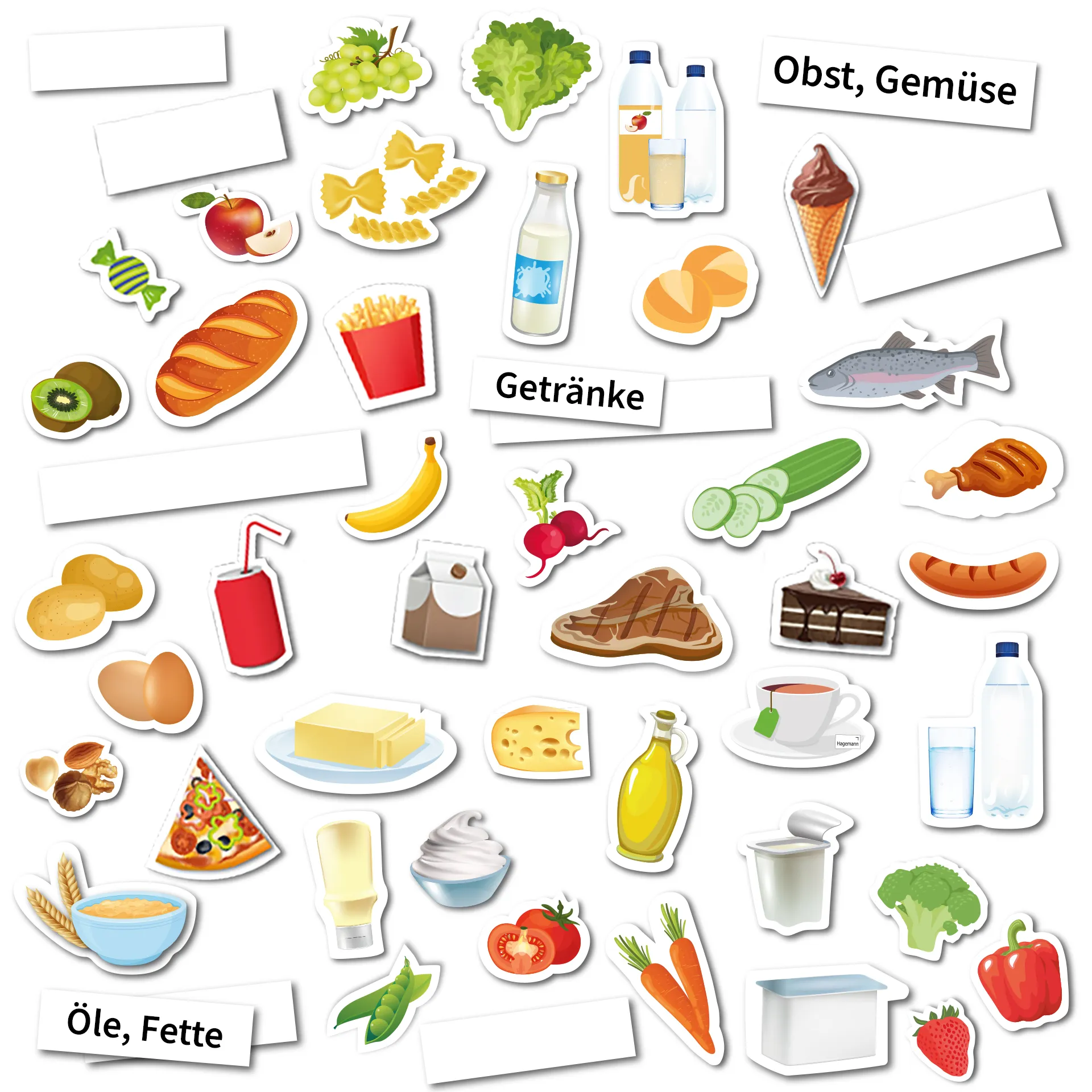 Hagemann Magnetbilder Ernährungspyramide mit Lebensmitteln