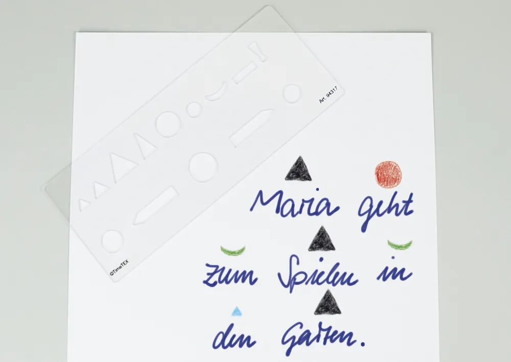 Wortarten-Schablone, ca. 175 x 70 mm, 1 mm Stärke "Montessori Premium"