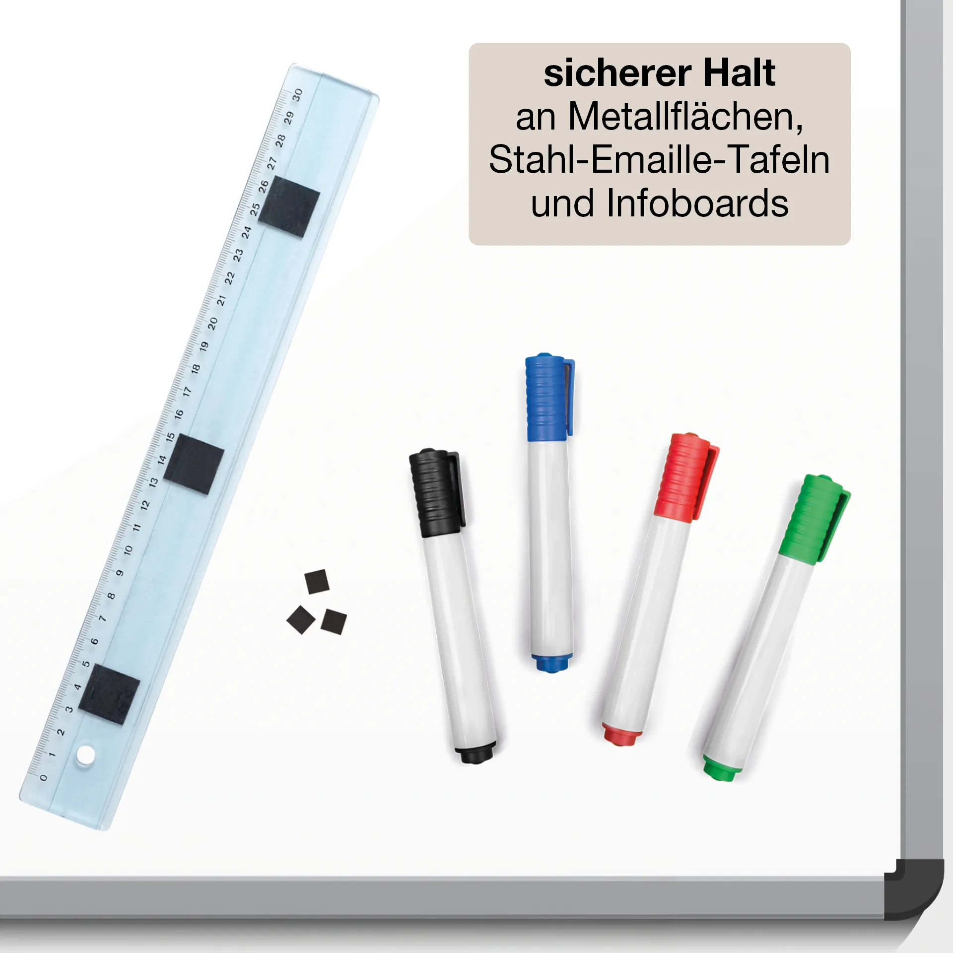 Magnet-Plättchen selbstklebend, 30x30 mm, 28 Stück