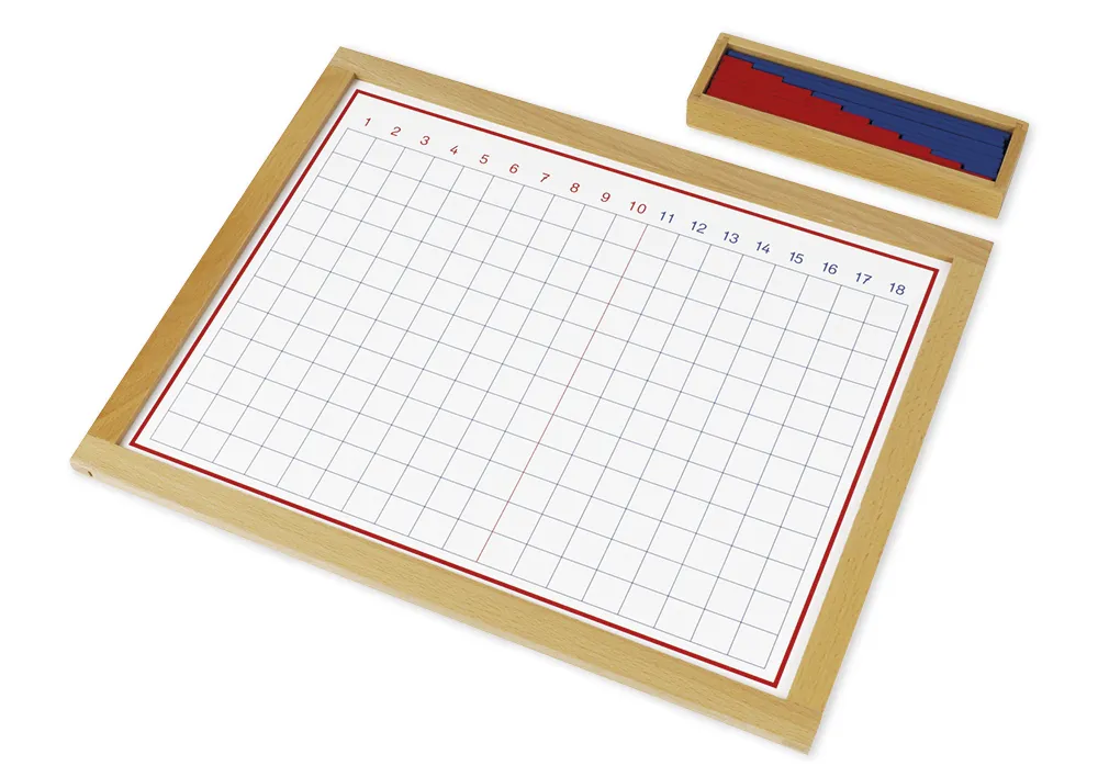 TimeTEX Streifenbrett zur Addition, im Holzrahmen "Montessori Premium"