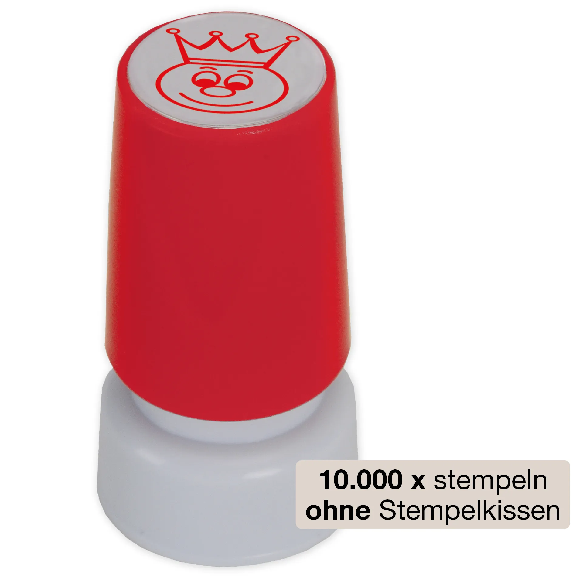 Siebdruck-Stempel "Perpetuum", "Gesicht mit Krone"