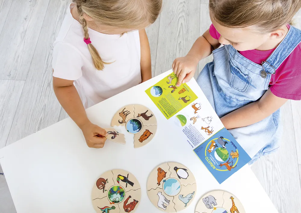 beleduc Puzzle-Set "Tierwelten - Lebensräume der Tiere", 45-tlg.