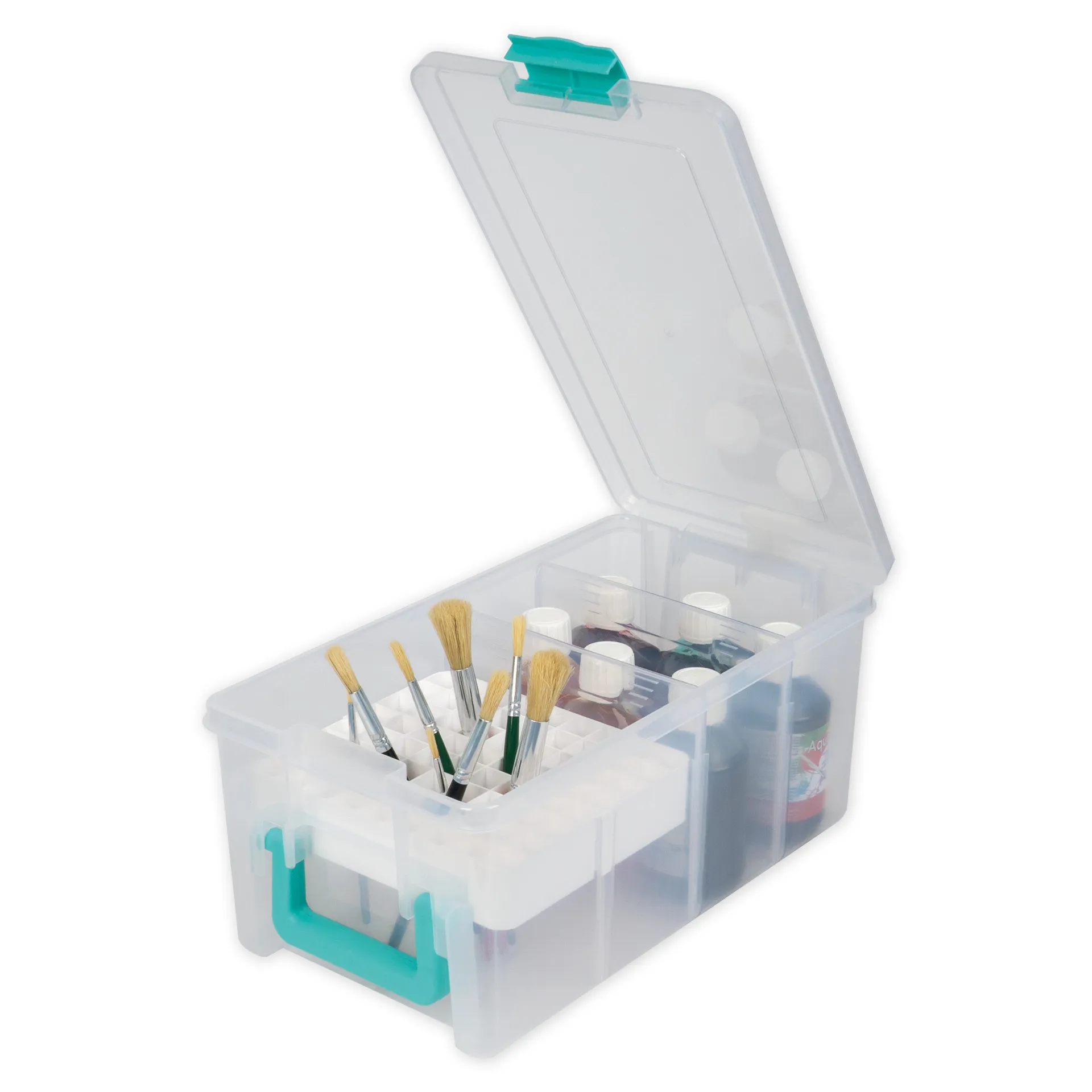 TimeTEX Klappdeckel-Box mit Stifte-Einsatz, transparent