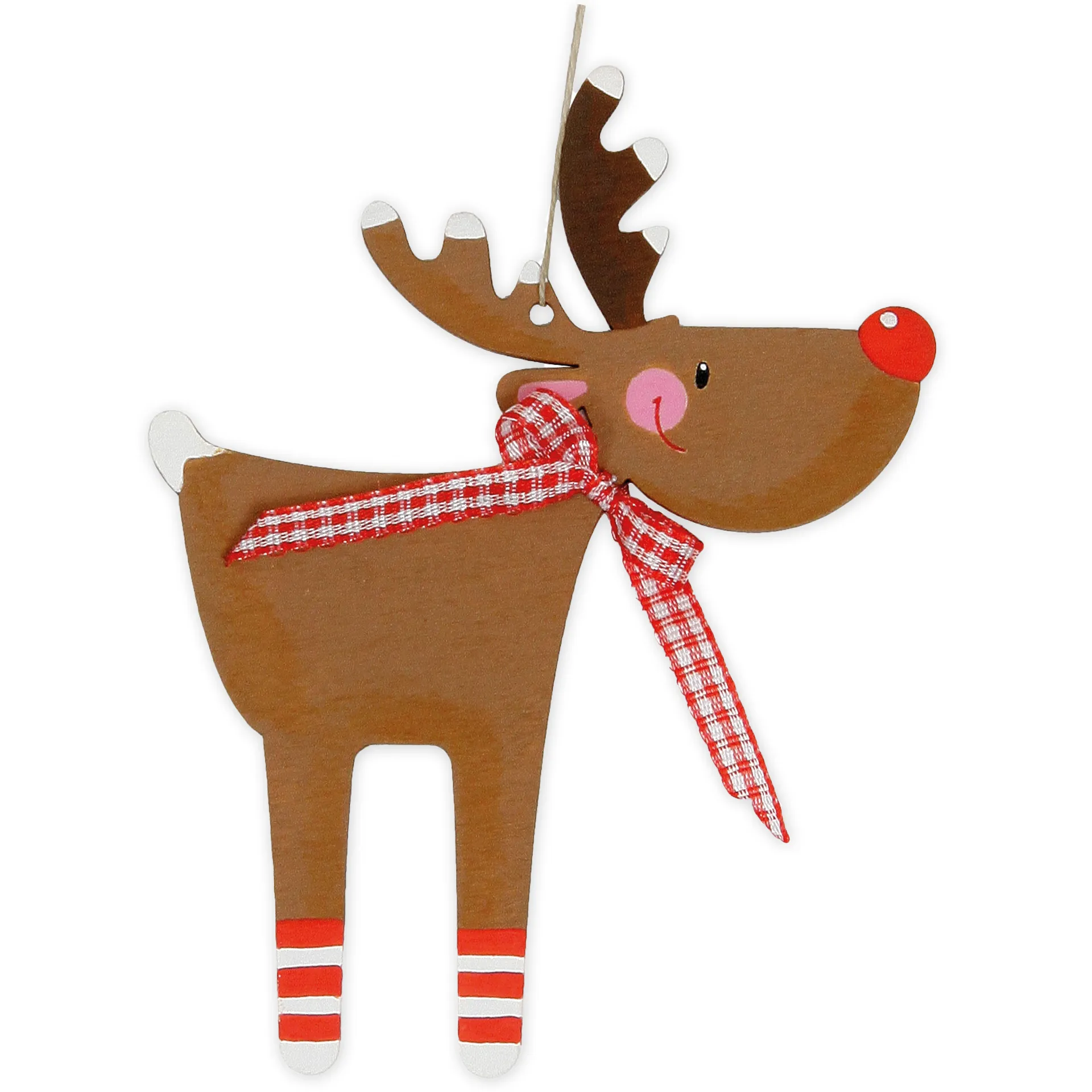 Holzanhänger "Rentier Rudi", 6 Stück