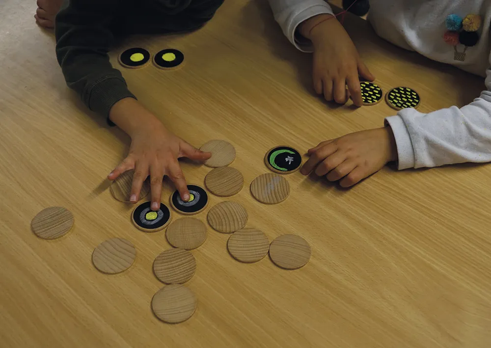 Tafelscheiben "Spielerfinder", 20-tlg., im Stoffbeutel