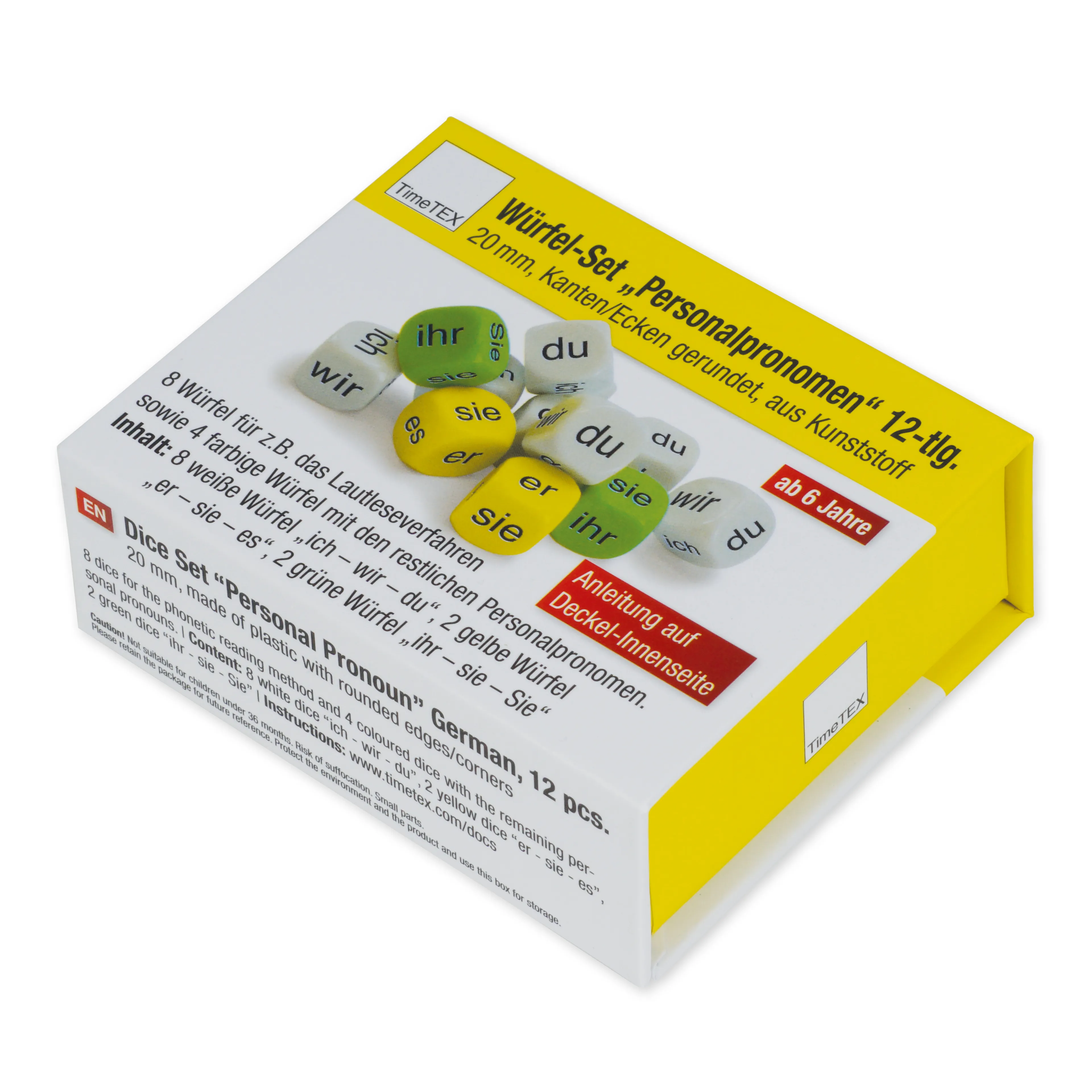 Würfel-Set "ich - wir - du" 12-tlg., 20 mm in Box