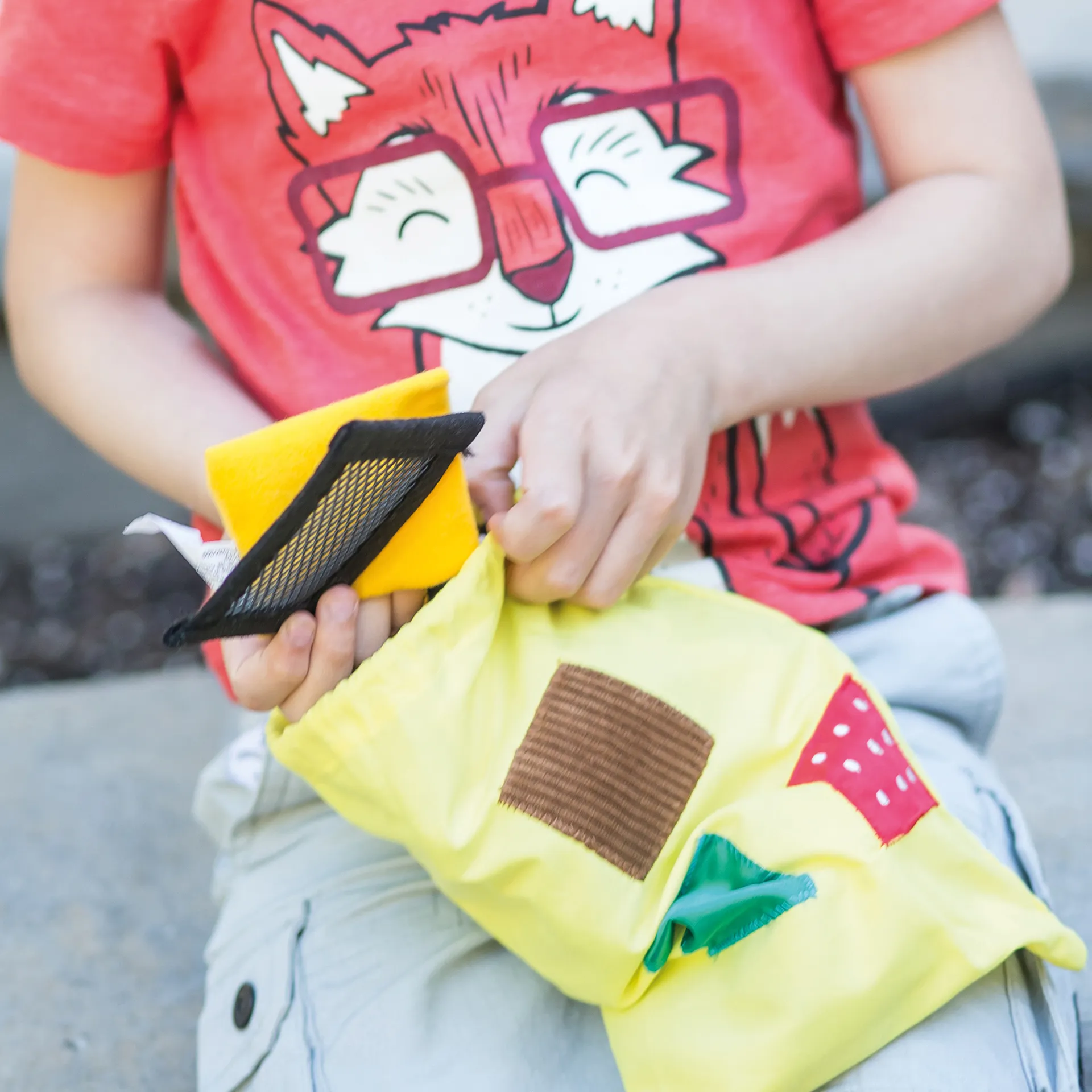 Tast-Memospiel "Textile Quadrate", 20-tlg.