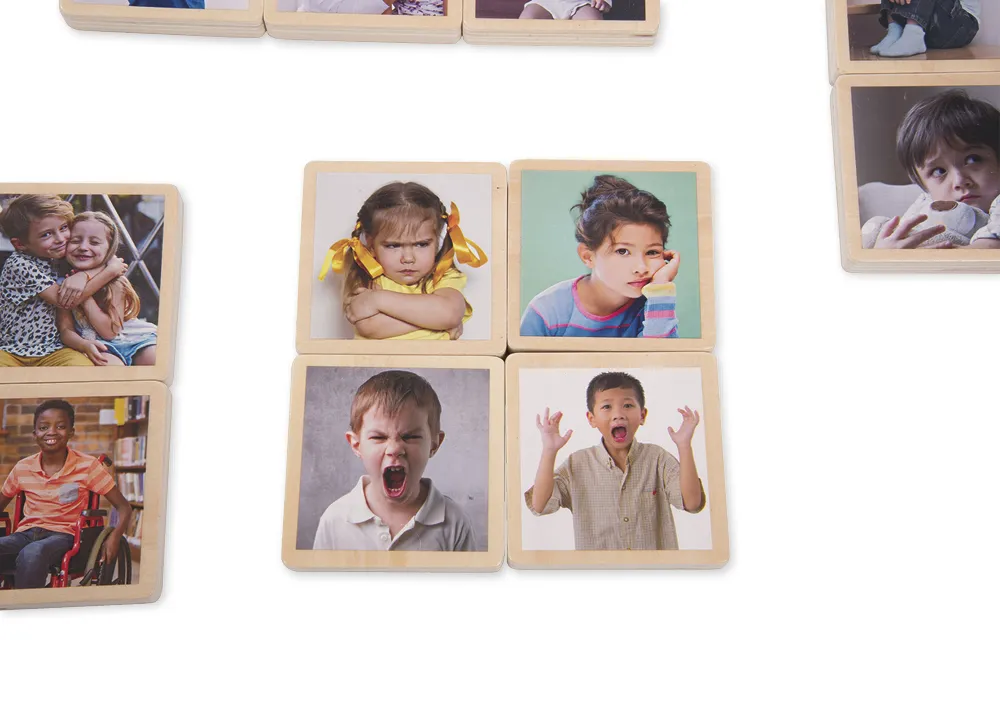 Holztäfelchen "Emotionen", 18-tlg.