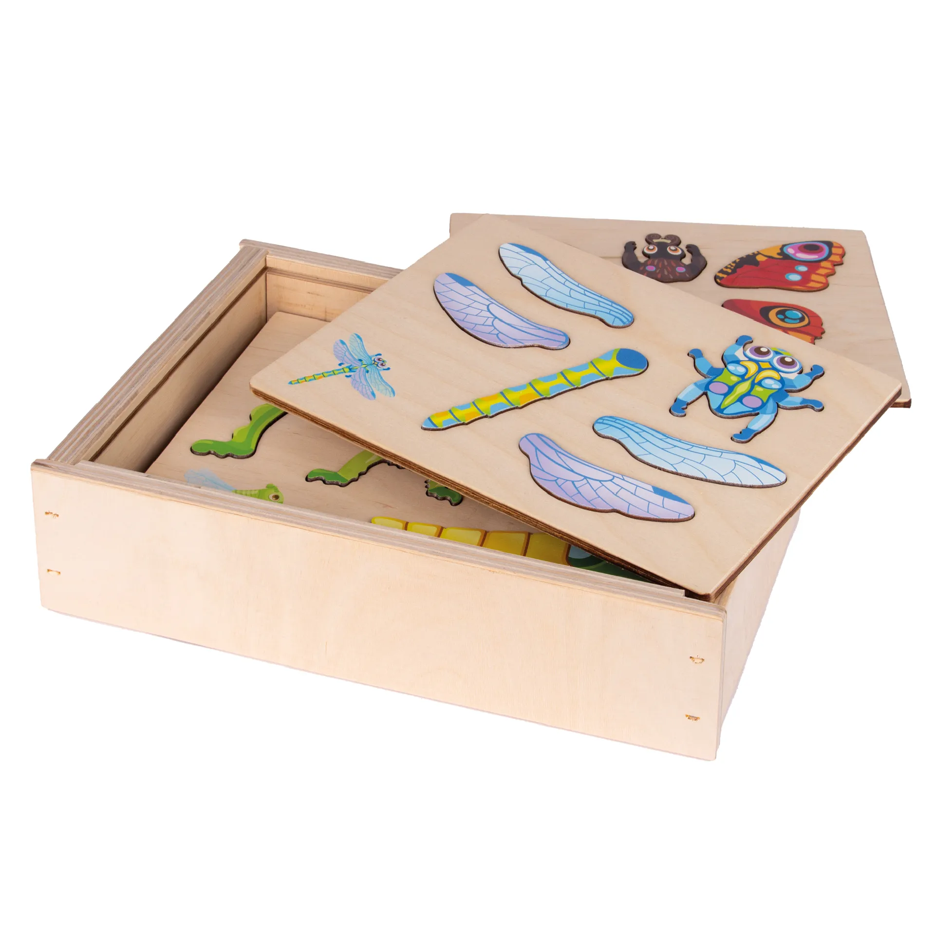 Magnetpuzzle Insekten, Holz, 45-tlg.