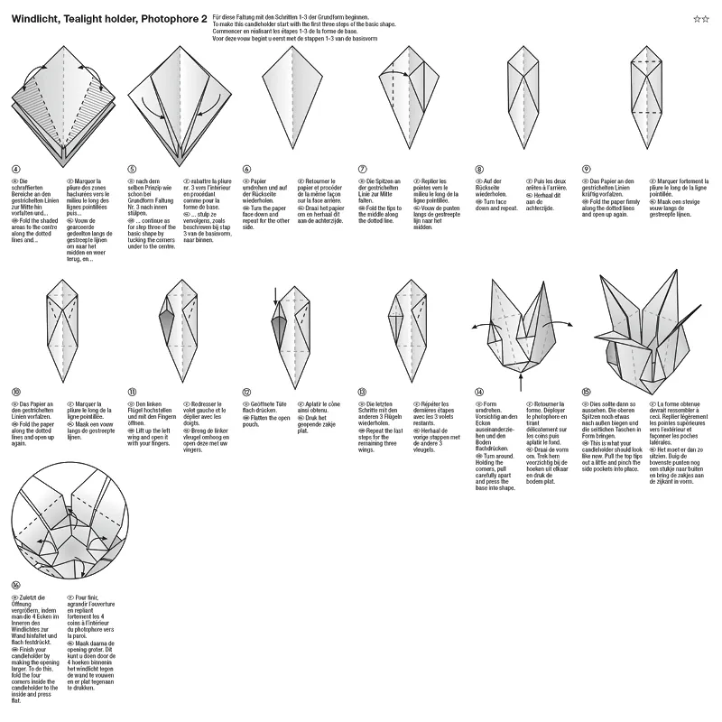 Lichterpapier-Faltblätter 30x30 cm, 12 Blatt