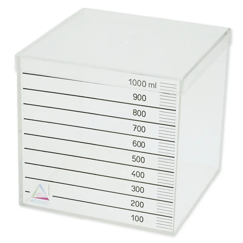 Liter-Würfel, transparent, aus RE-Plastic