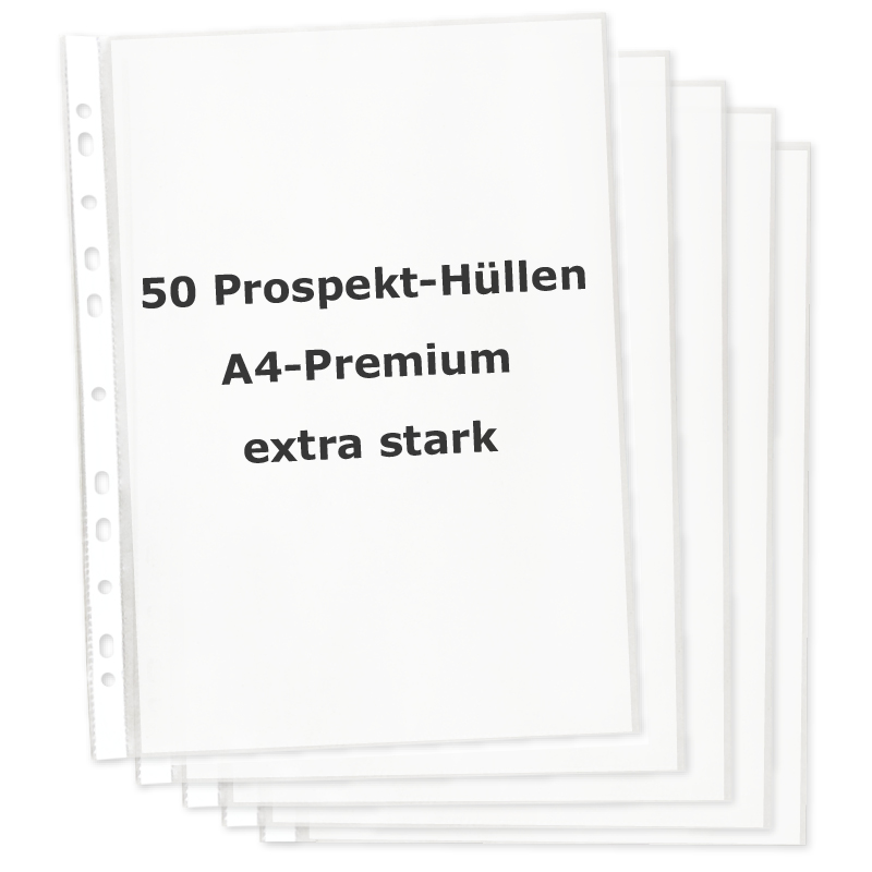 Prospekt-Hüllen A4 Premium, extra stark, 50 Stück 