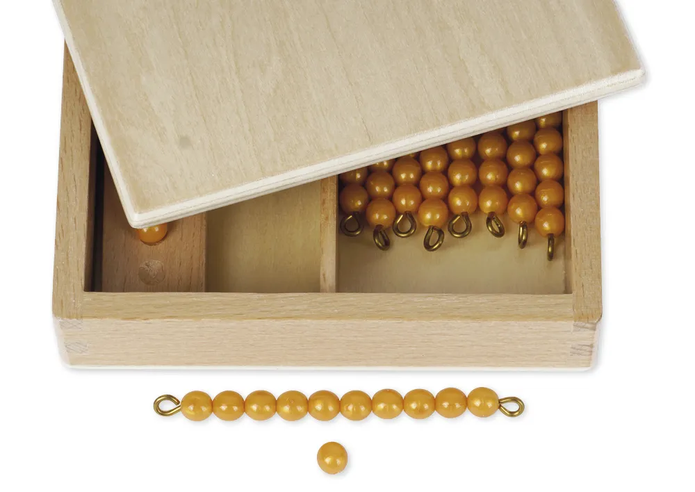 TimeTEX Kasten mit Zehnerstangen und Einerperlen, lose Perlen "Montessori Premium"