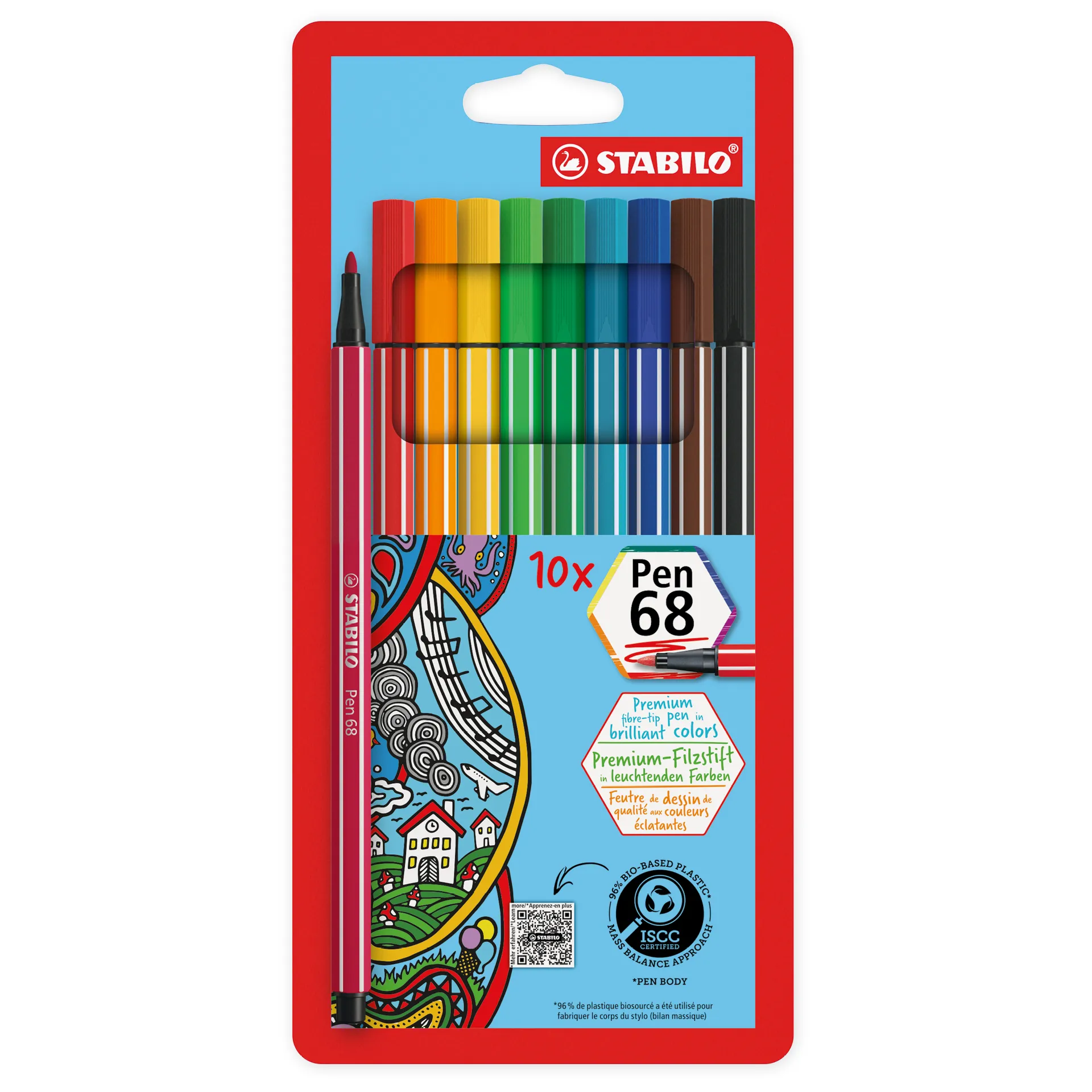 Stabilo Pen 68 Filzstifte, 10-tlg.