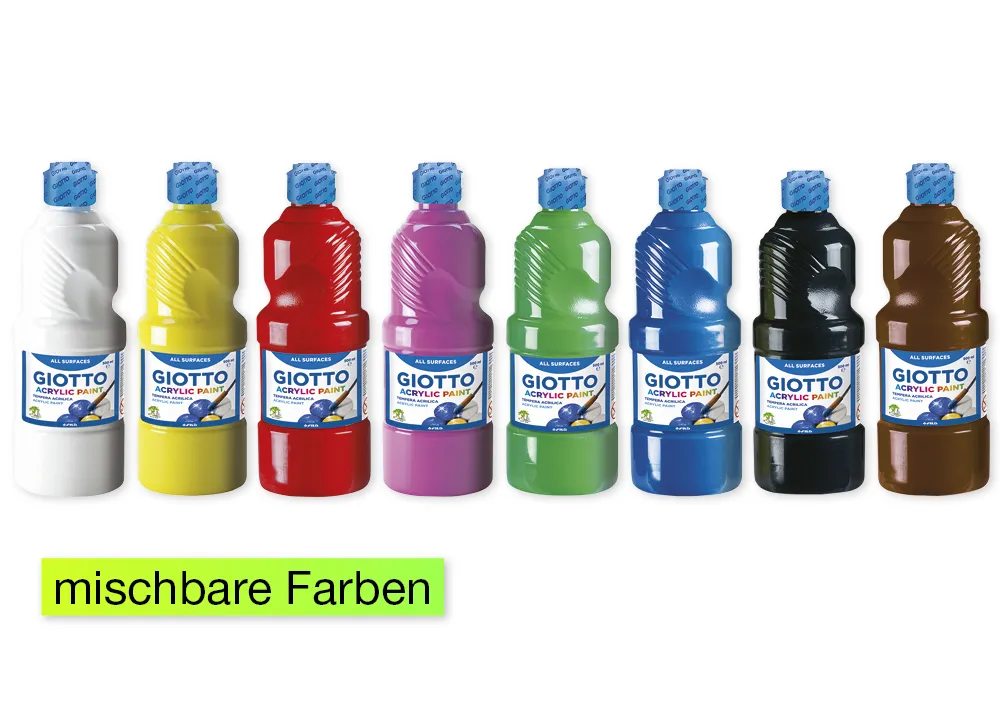 Set GIOTTO Acrylfarben à 500 ml, 8-tlg.