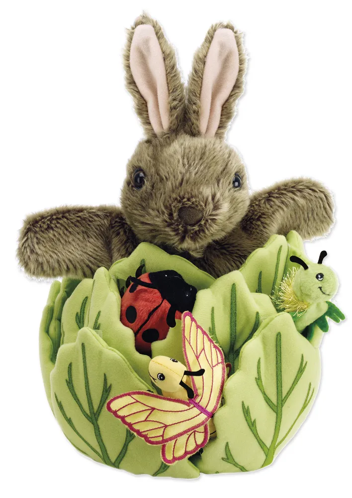 Kaninchen im Salat, Handspiel- und Fingerpuppenset, 4-tlg.