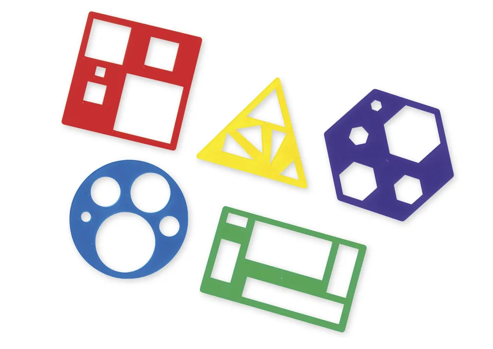 Geometrie-Flächenschablonen, 5 Stück