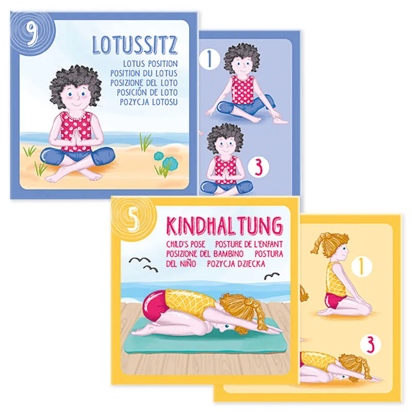 Yoga-Set für Kinder mit Würfel und Karten, 13-tlg.