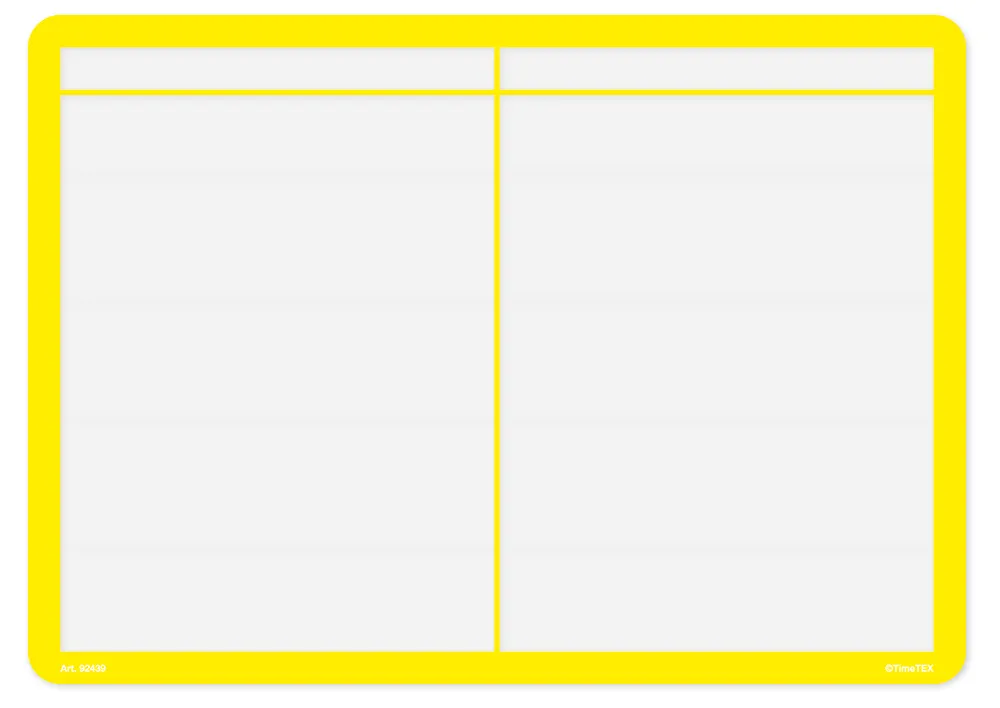 TimeTEX Set Rechenfelder-Folien A3, farbig, 6-tlg.