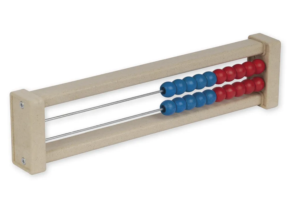 Rechenrahmen für 20-er Zahlenraum rot/blau, gerade Seitenteile