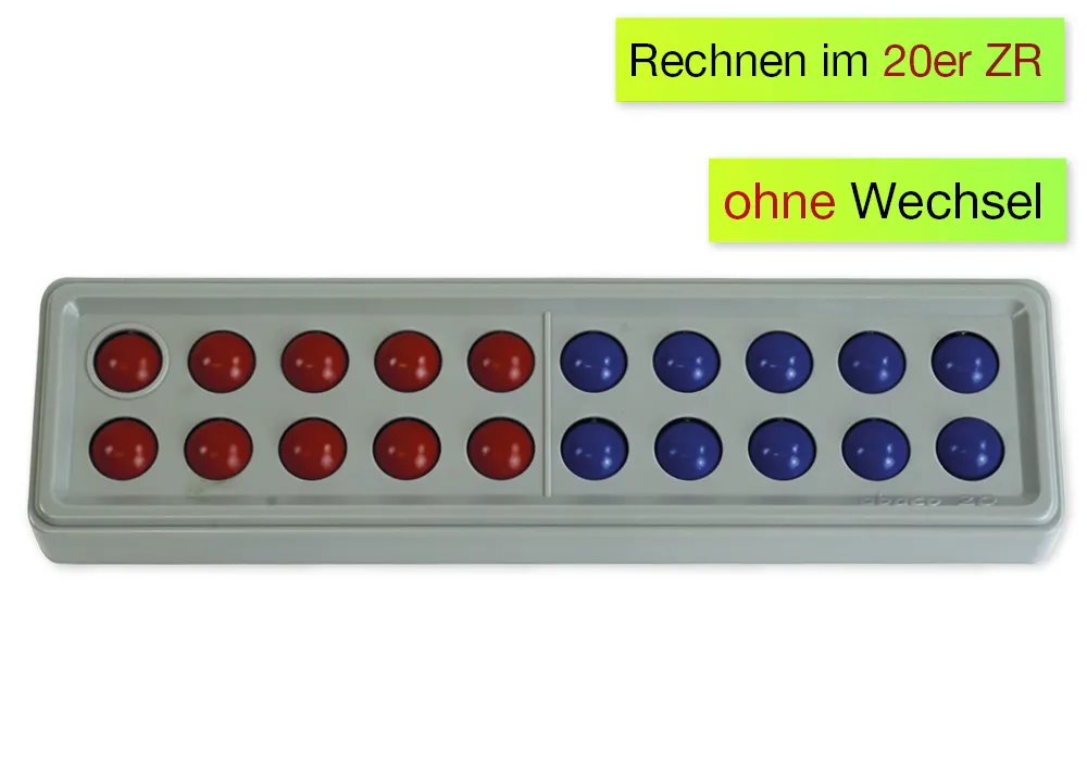 Abaco 20 ohne Zahlen, rot-blau, Zähl- und Rechenrahmen