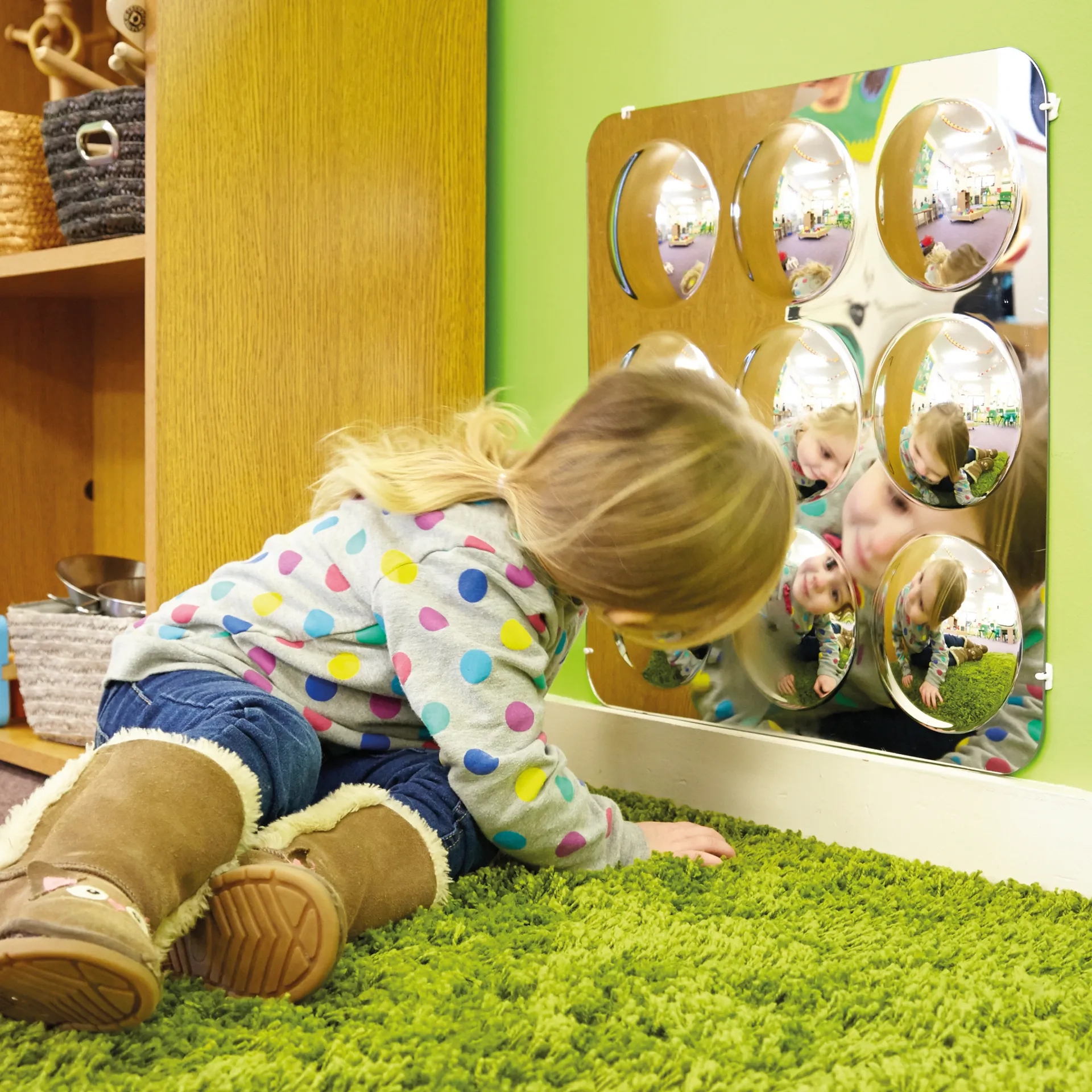 Spiegel mit 9 Kuppeln, 49x49 cm