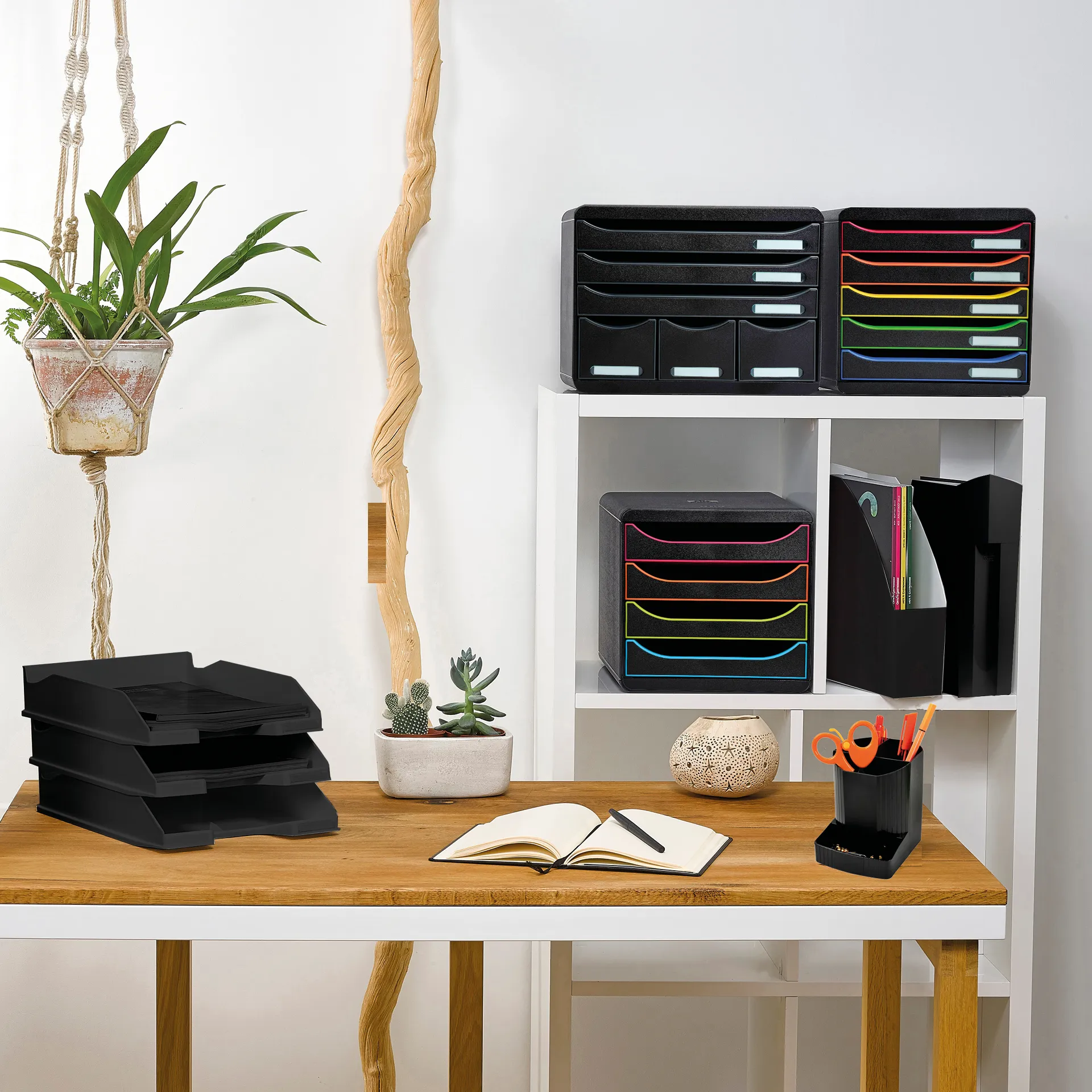 Schubladen-Box A4 "Regenbogen", Kunststoff mit 5 Schüben