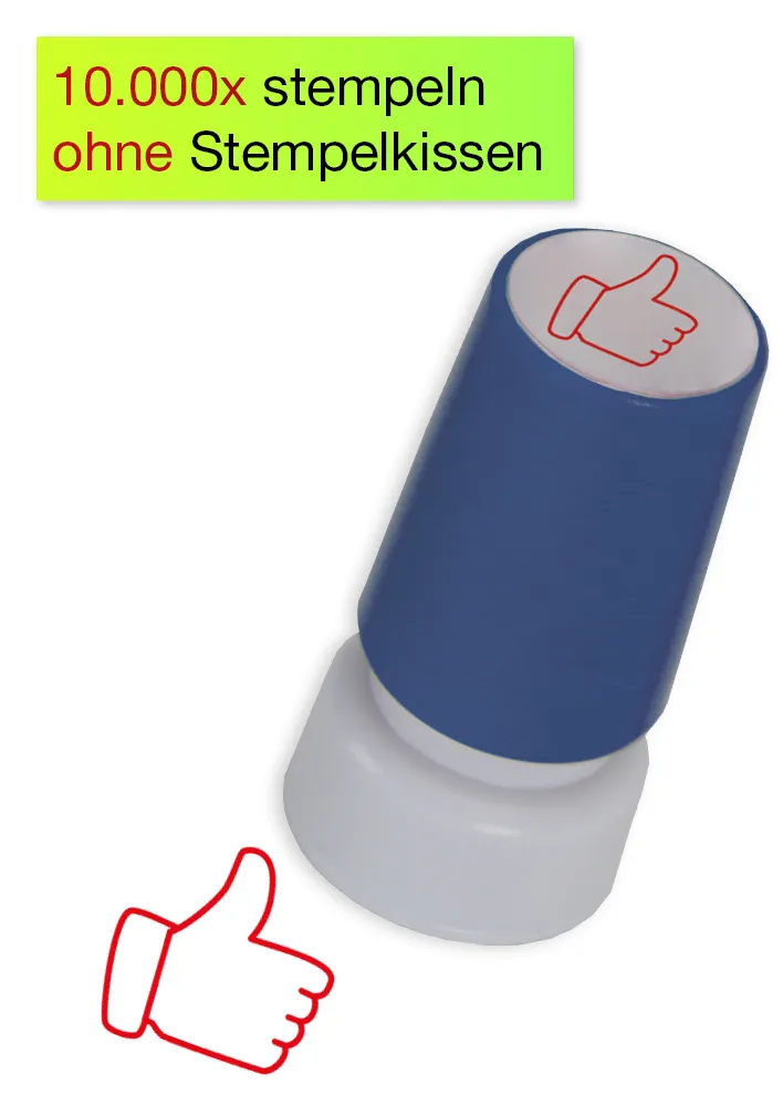 Siebdruck-Stempel "Perpetuum", "Daumen modern"