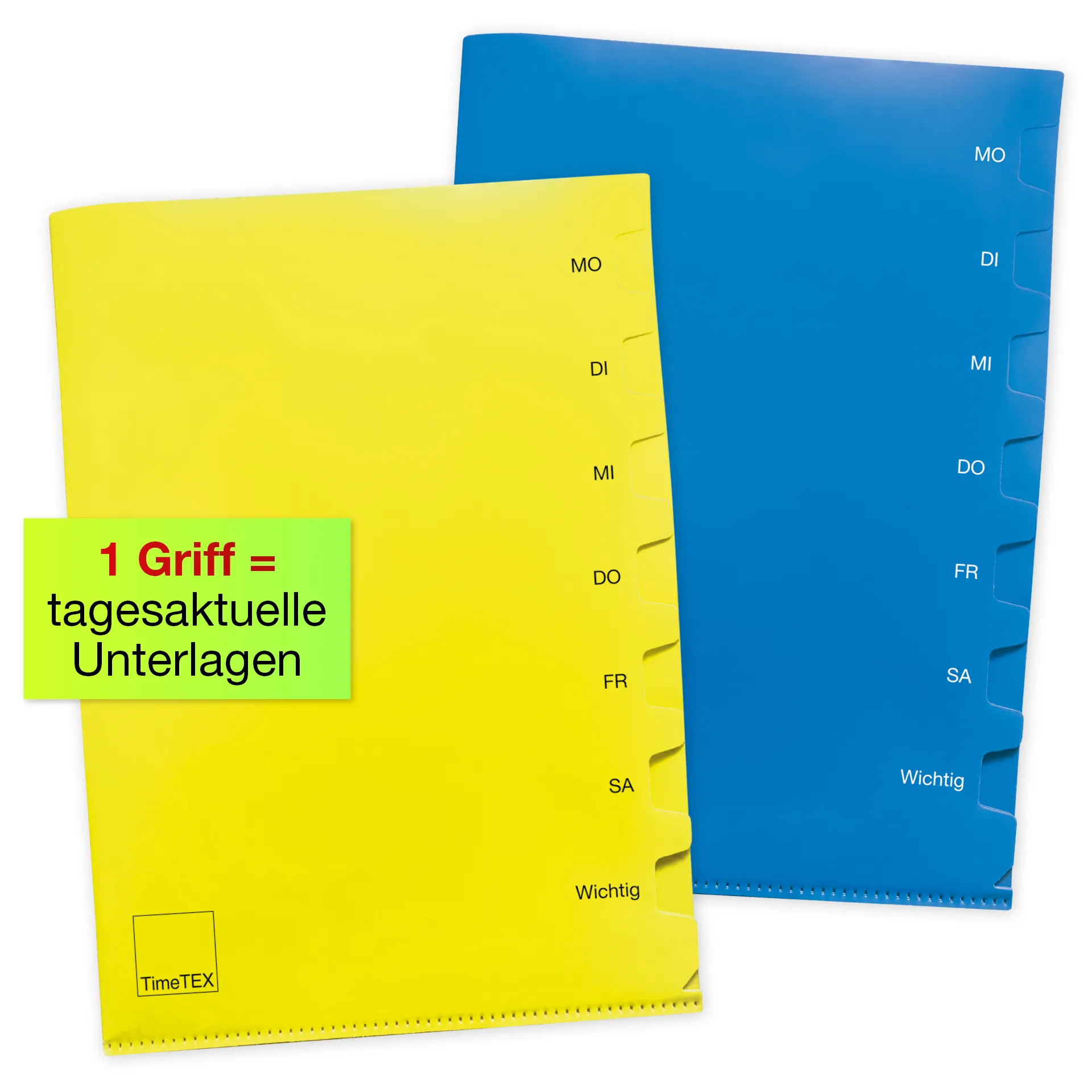 Wochentags-Mappe A4-Plus, 2 Stück, 7 Unterteilungen