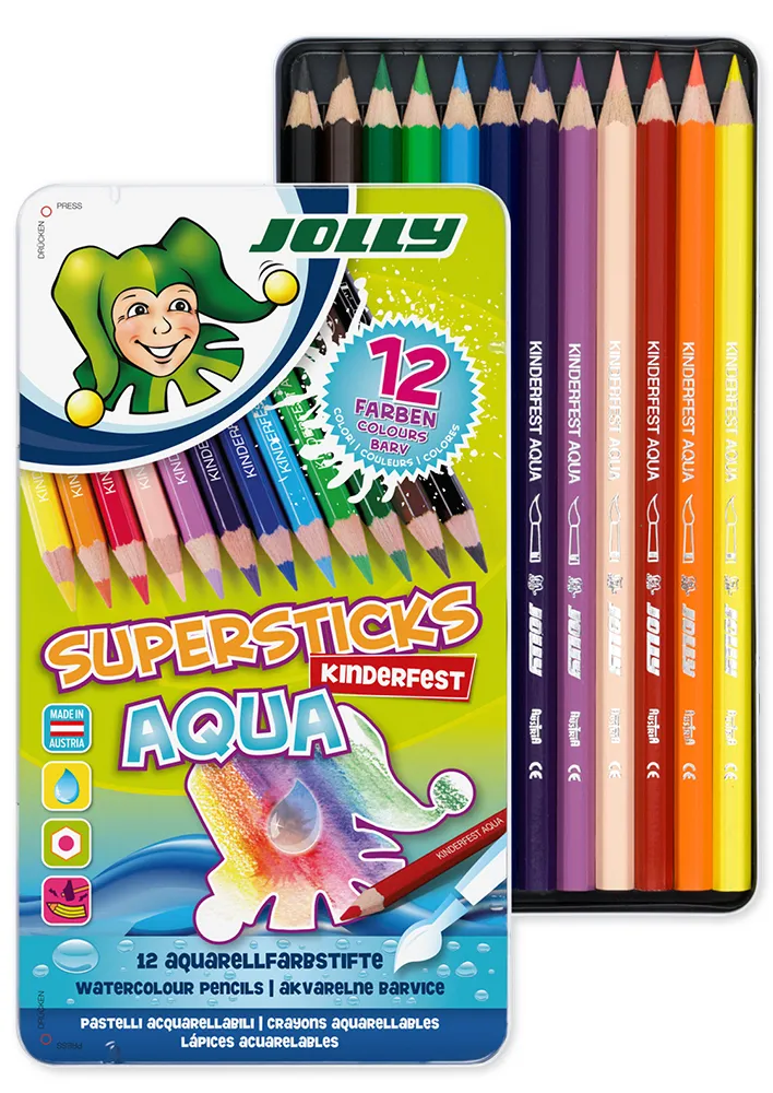 JOLLY Supersticks AQUA im Metall-Etui, 12-tlg.