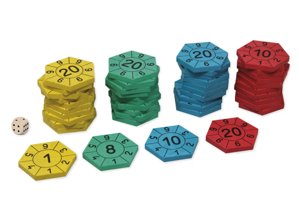 Lernspiel "Zahlenburg Hexagon", 45-tlg.