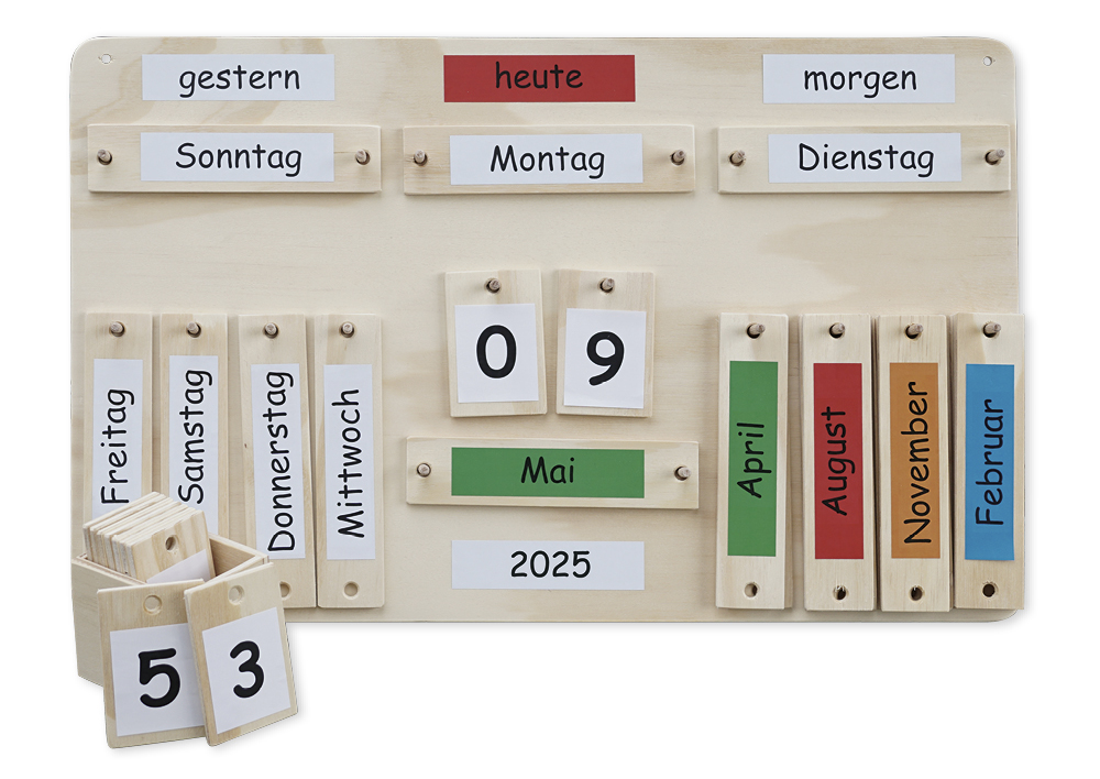 Jahreskalender aus Holz, ca. 38 x 60 cm
