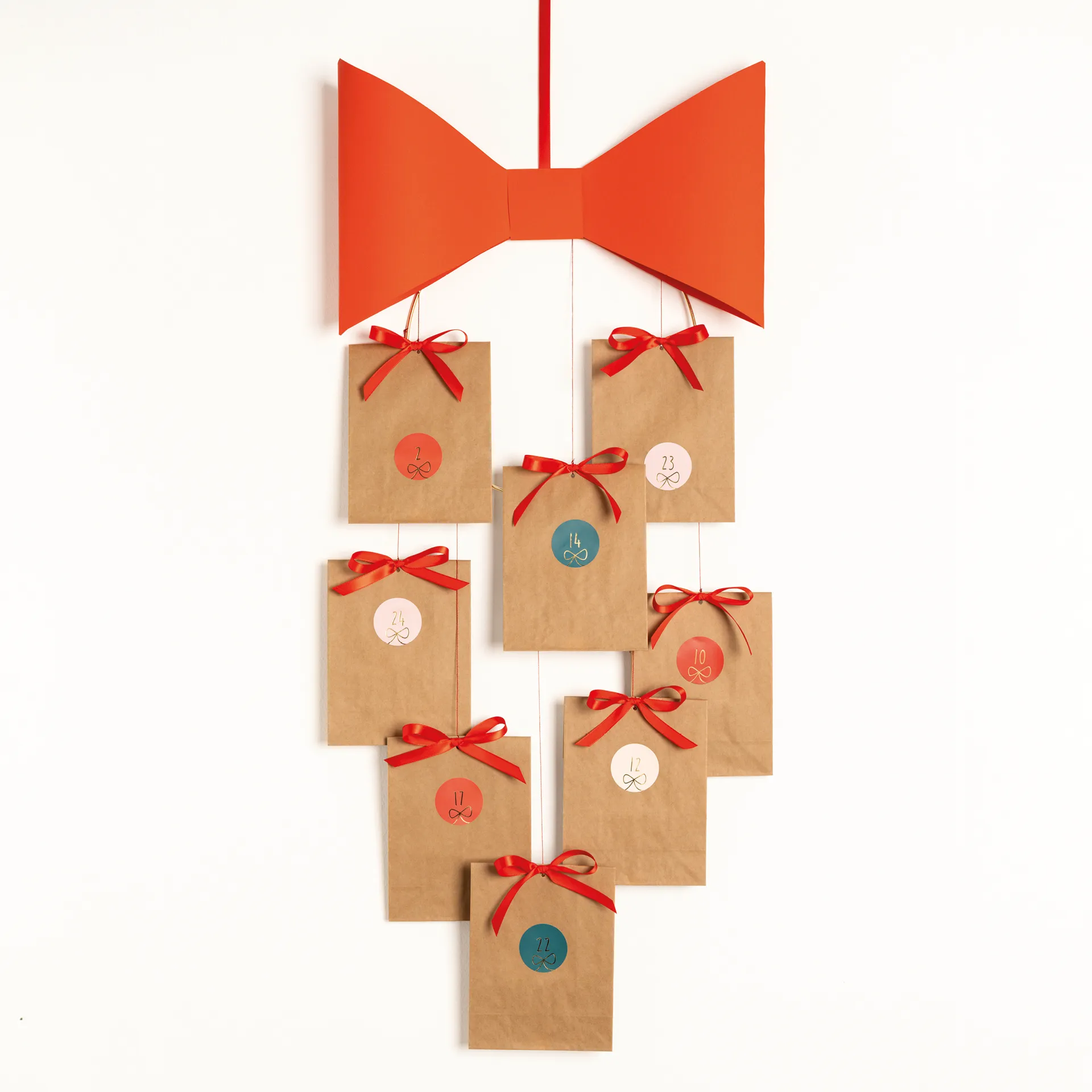 Adventskalender-Aufkleber, 24 Stück