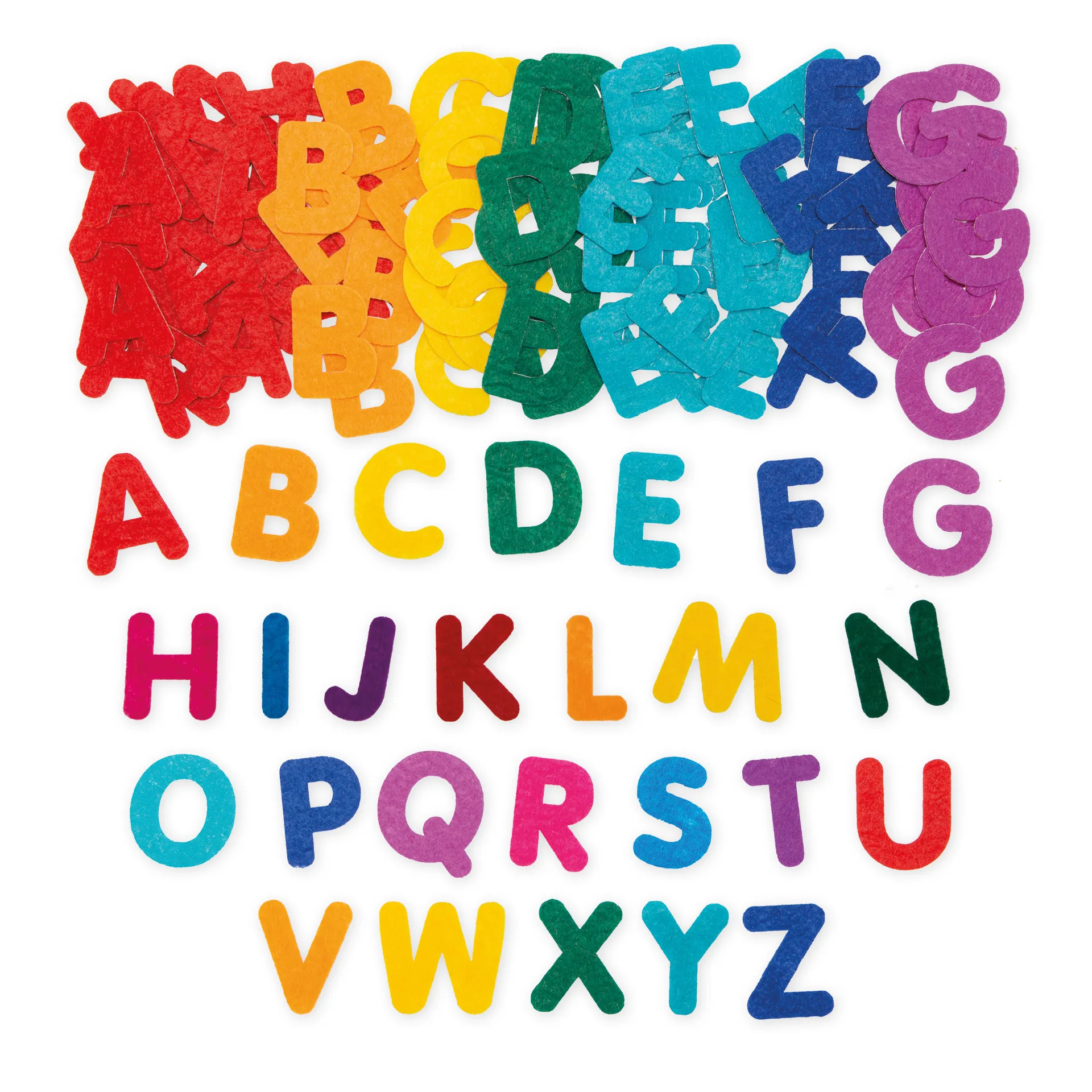 Set Groß-Buchstaben aus Filz, bunt, selbstklebend, 300 Stück