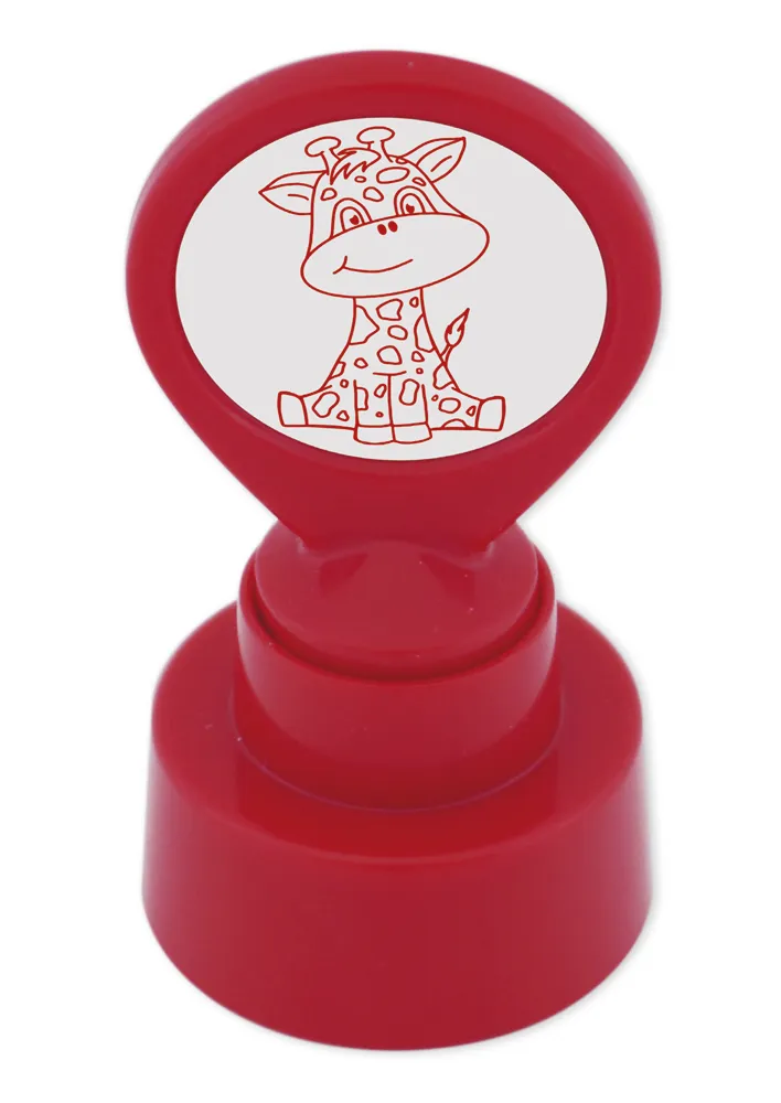 Siebdruck-Stempel "Perpetuum" rund "Giraffe"