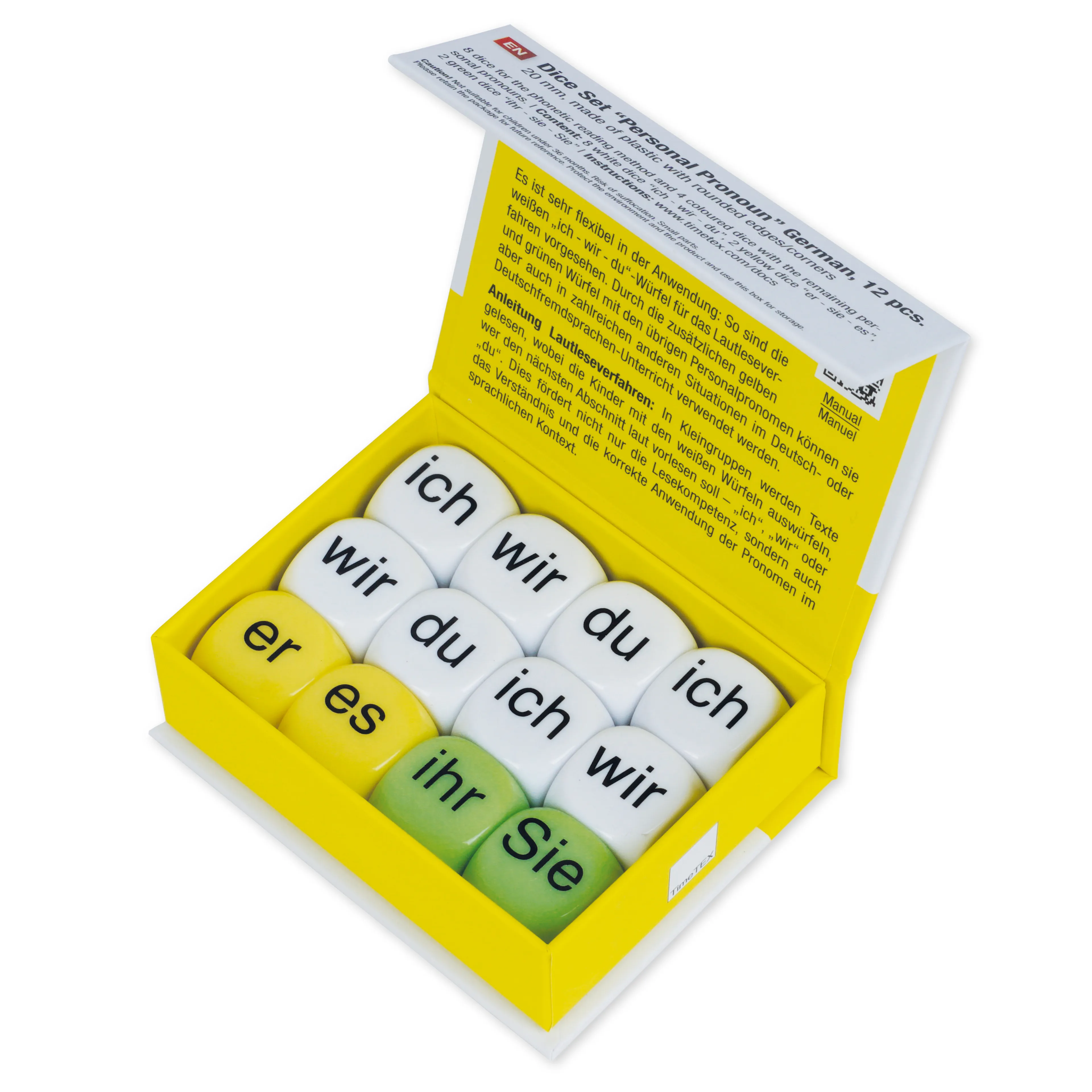 Würfel-Set "ich - wir - du" 12-tlg., 20 mm in Box