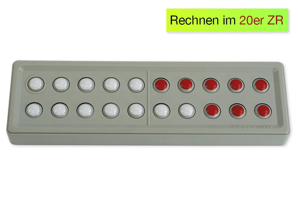ABACO 20 tricolor rot-weiß-grau, Zähl- und Rechenrahmen